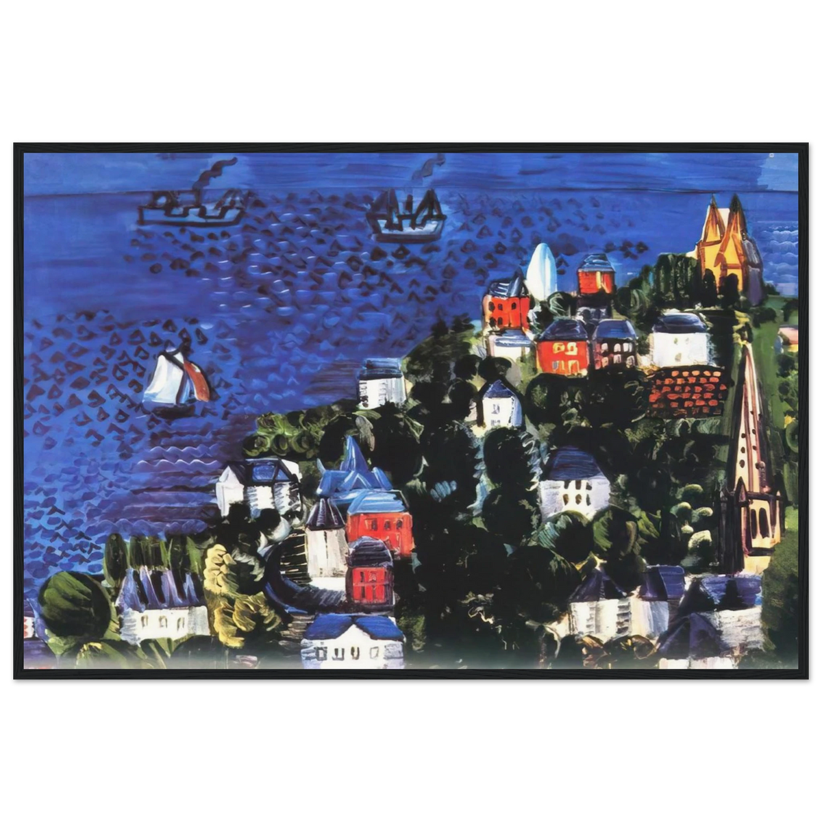 VIEW OF SAINTE ADRESSE Framed Poster | Raoul Dufy Framed Prints Wall Art | Raoul Dufy Shop