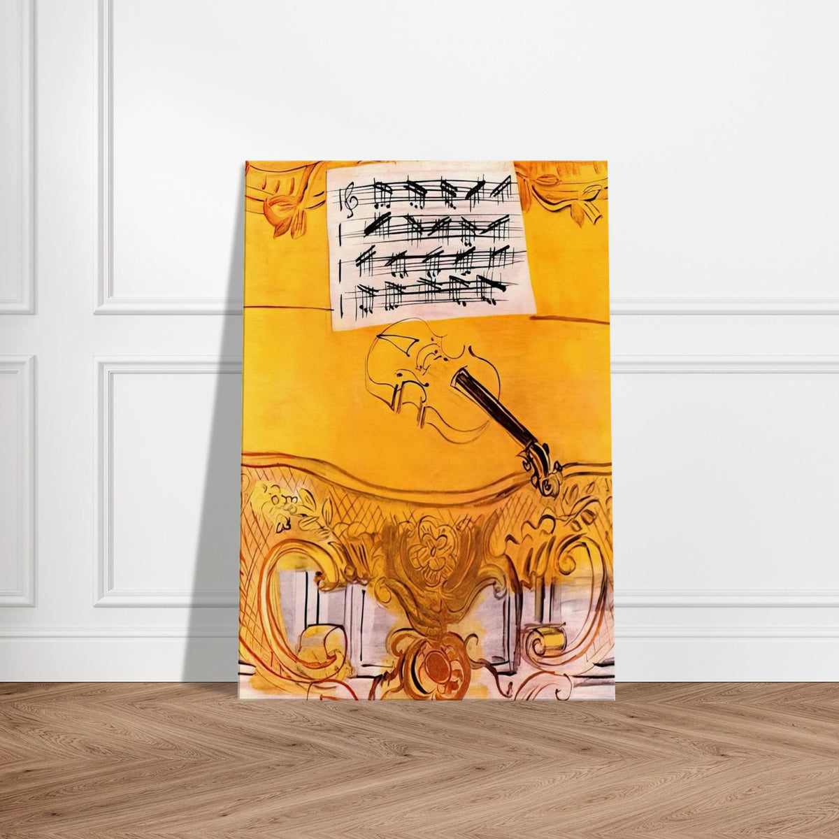 THE YELLOW CONSOLE WITH A VIOLIN 1949 Canvas | Raoul Dufy Canvas | Raoul Dufy Shop