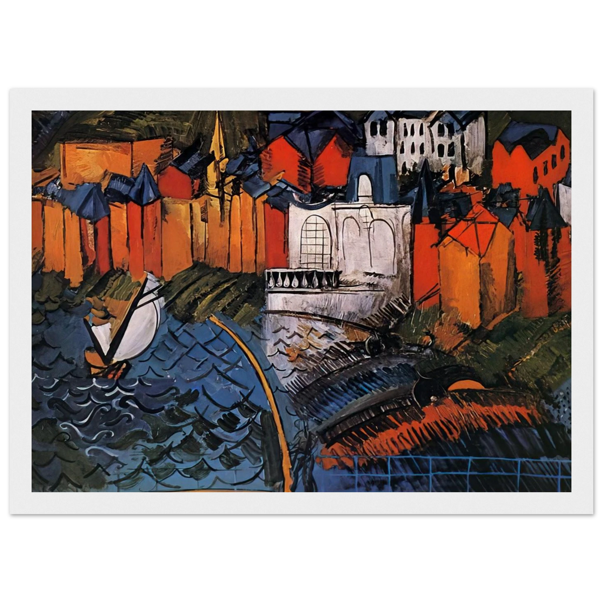 SAILBOAT AT SAINTE ADRESSE 1912 Framed Poster | Raoul Dufy Framed Prints Wall Art | Raoul Dufy Shop