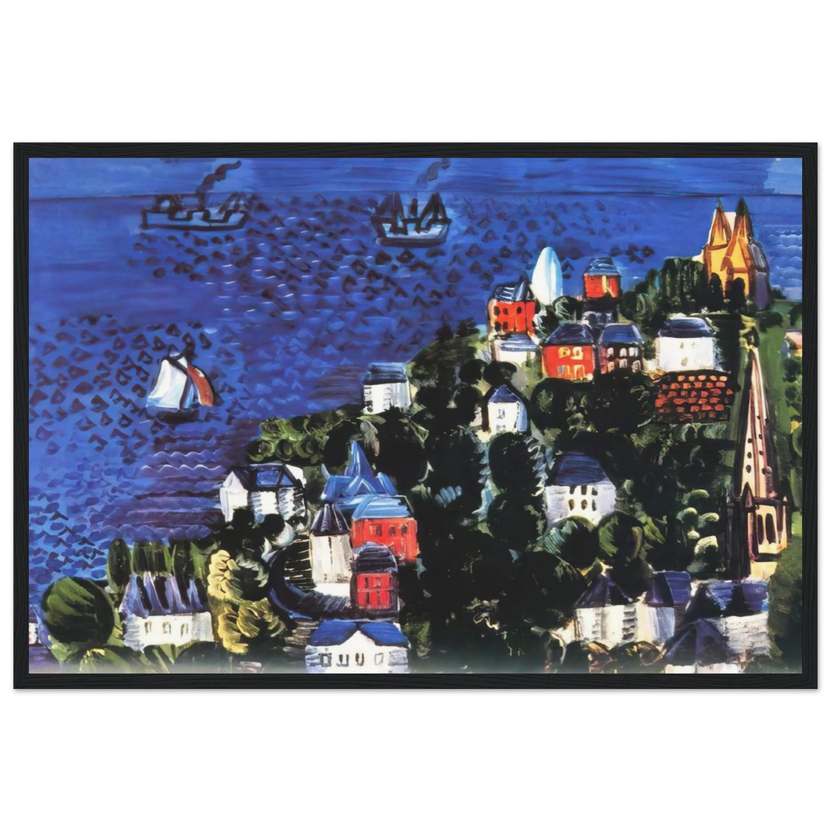 VIEW OF SAINTE ADRESSE Framed Poster | Raoul Dufy Framed Prints Wall Art | Raoul Dufy Shop