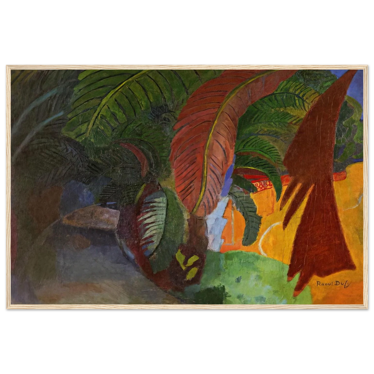 PALM TREES AT MARTIGUES HOMAGE TO GAUGUIN 1910 Framed Poster | Raoul Dufy Framed Prints Wall Art | Raoul Dufy Shop