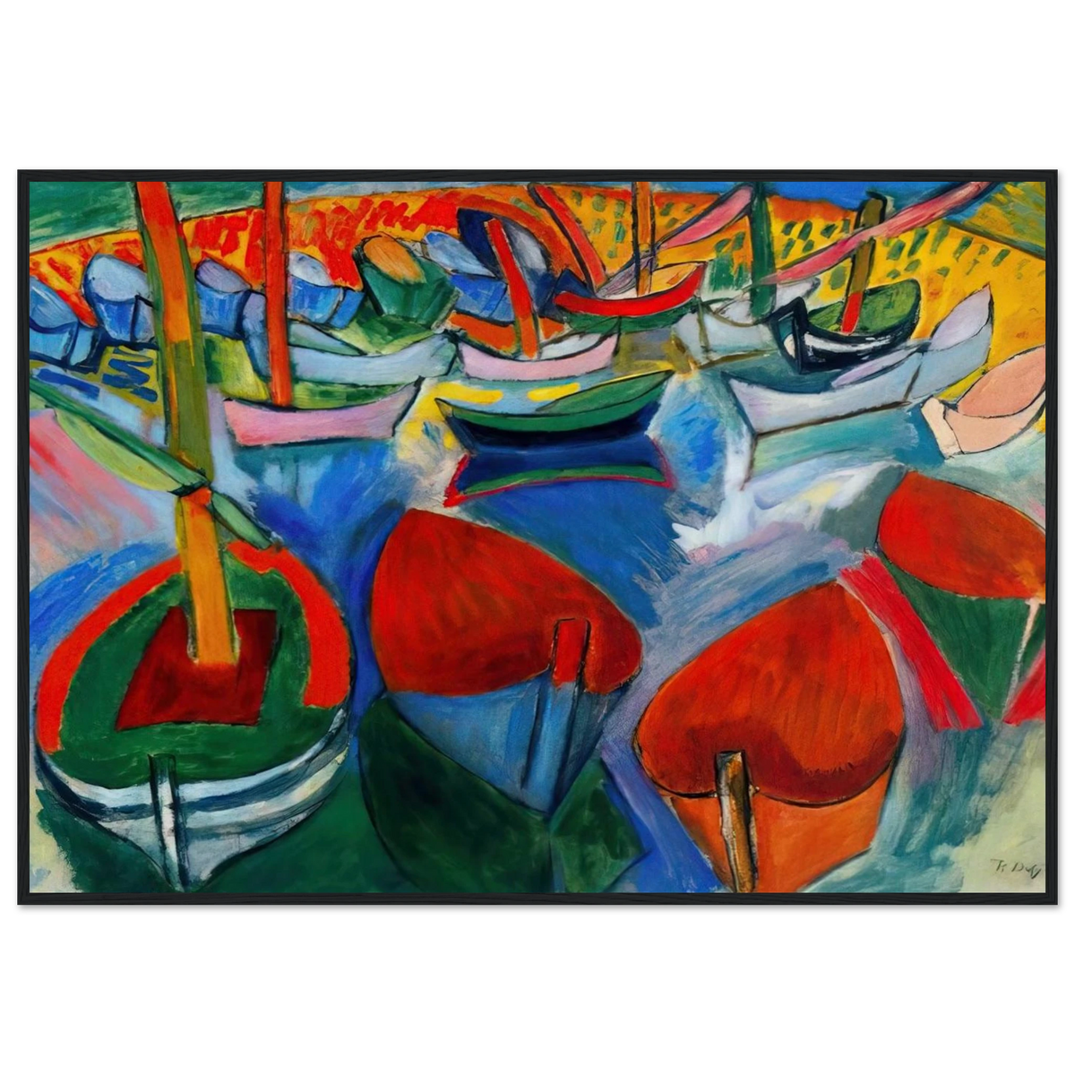 BOATS AT MARTIGUES 1908 Framed Poster | Raoul Dufy Framed Prints Wall Art | Raoul Dufy Shop