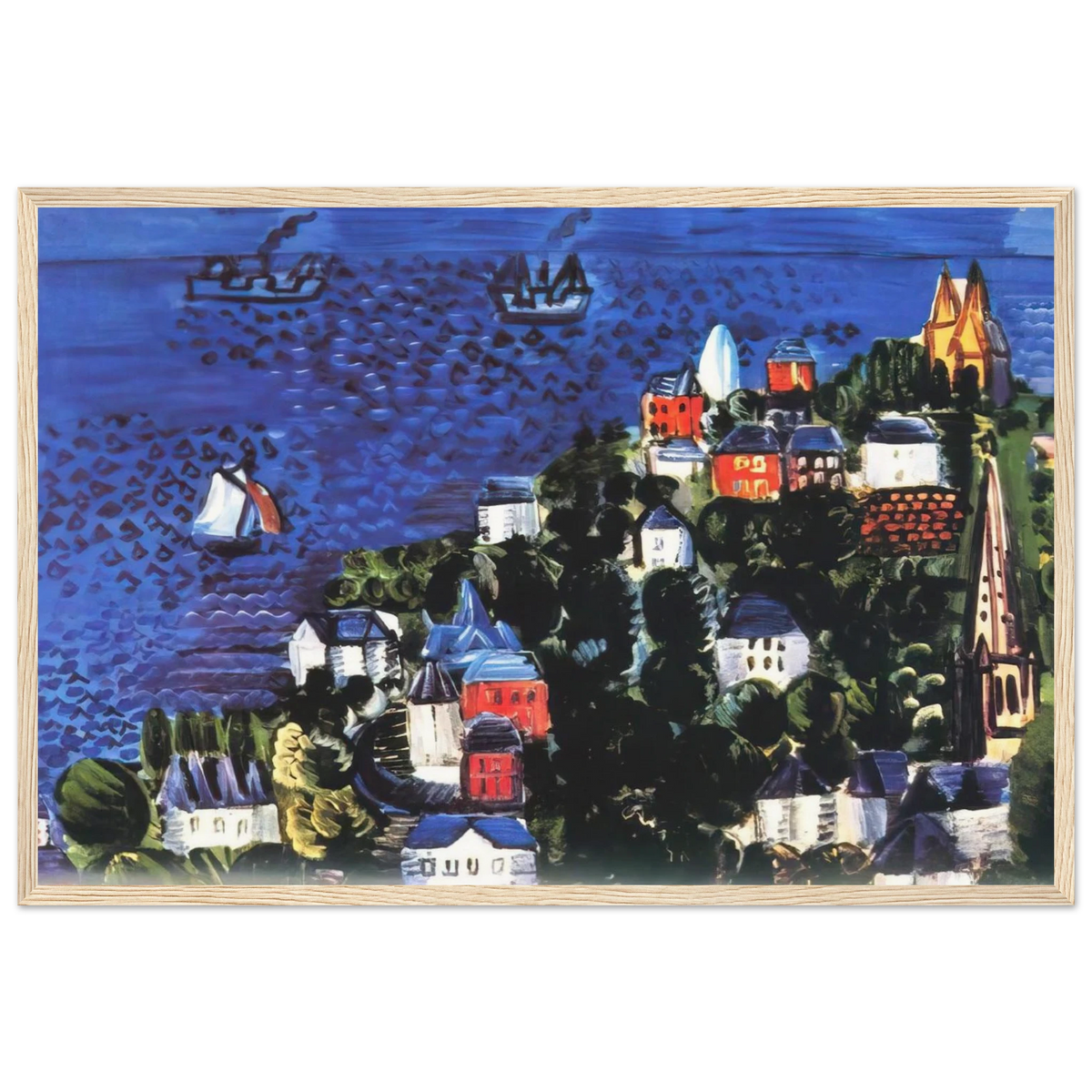 VIEW OF SAINTE ADRESSE Framed Poster | Raoul Dufy Framed Prints Wall Art | Raoul Dufy Shop