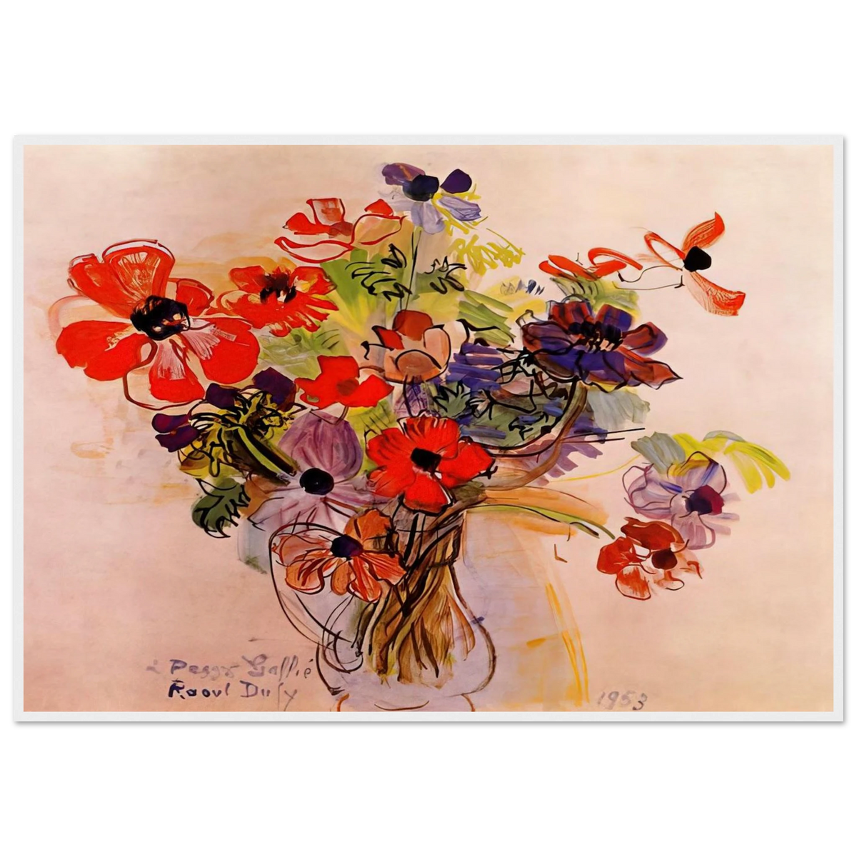 ANEMONES 1953 Framed Poster | Raoul Dufy Framed Prints Wall Art | Raoul Dufy Shop