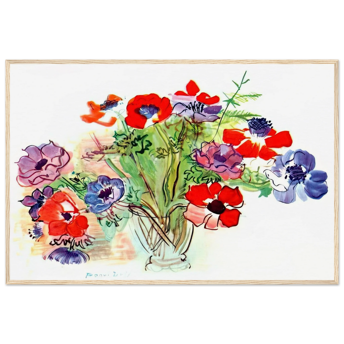 BOUQUET OF FLOWERS 1937 Framed Poster | Raoul Dufy Framed Prints Wall Art | Raoul Dufy Shop