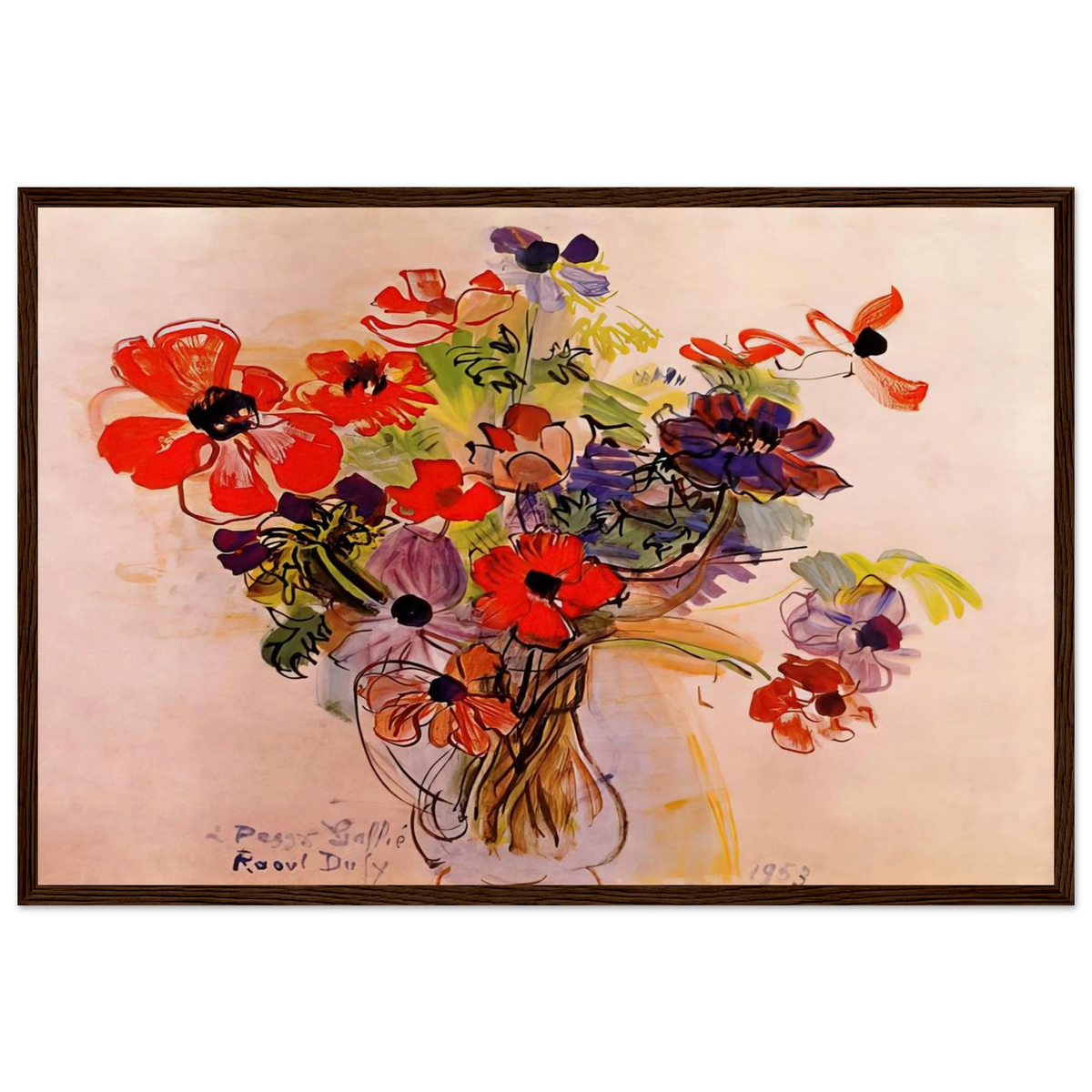 ANEMONES 1953 Framed Poster | Raoul Dufy Framed Prints Wall Art | Raoul Dufy Shop