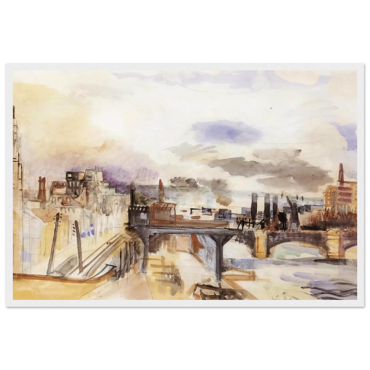 PARISIAN BRIDGE 1922 Framed Poster | Raoul Dufy Framed Prints Wall Art | Raoul Dufy Shop