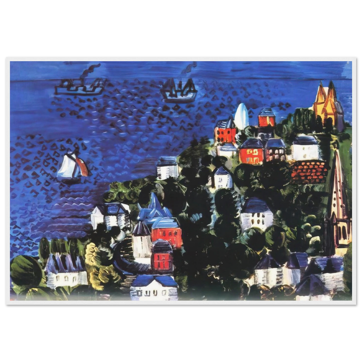 VIEW OF SAINTE ADRESSE Framed Poster | Raoul Dufy Framed Prints Wall Art | Raoul Dufy Shop
