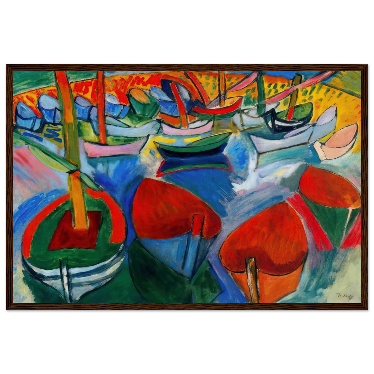 BOATS AT MARTIGUES 1908 Framed Poster | Raoul Dufy Framed Prints Wall Art | Raoul Dufy Shop