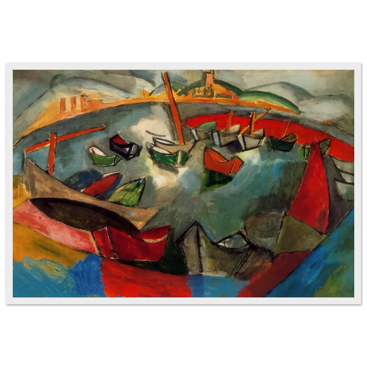 BOATS IN MARSEILLE 1908 Framed Poster | Raoul Dufy Framed Prints Wall Art | Raoul Dufy Shop