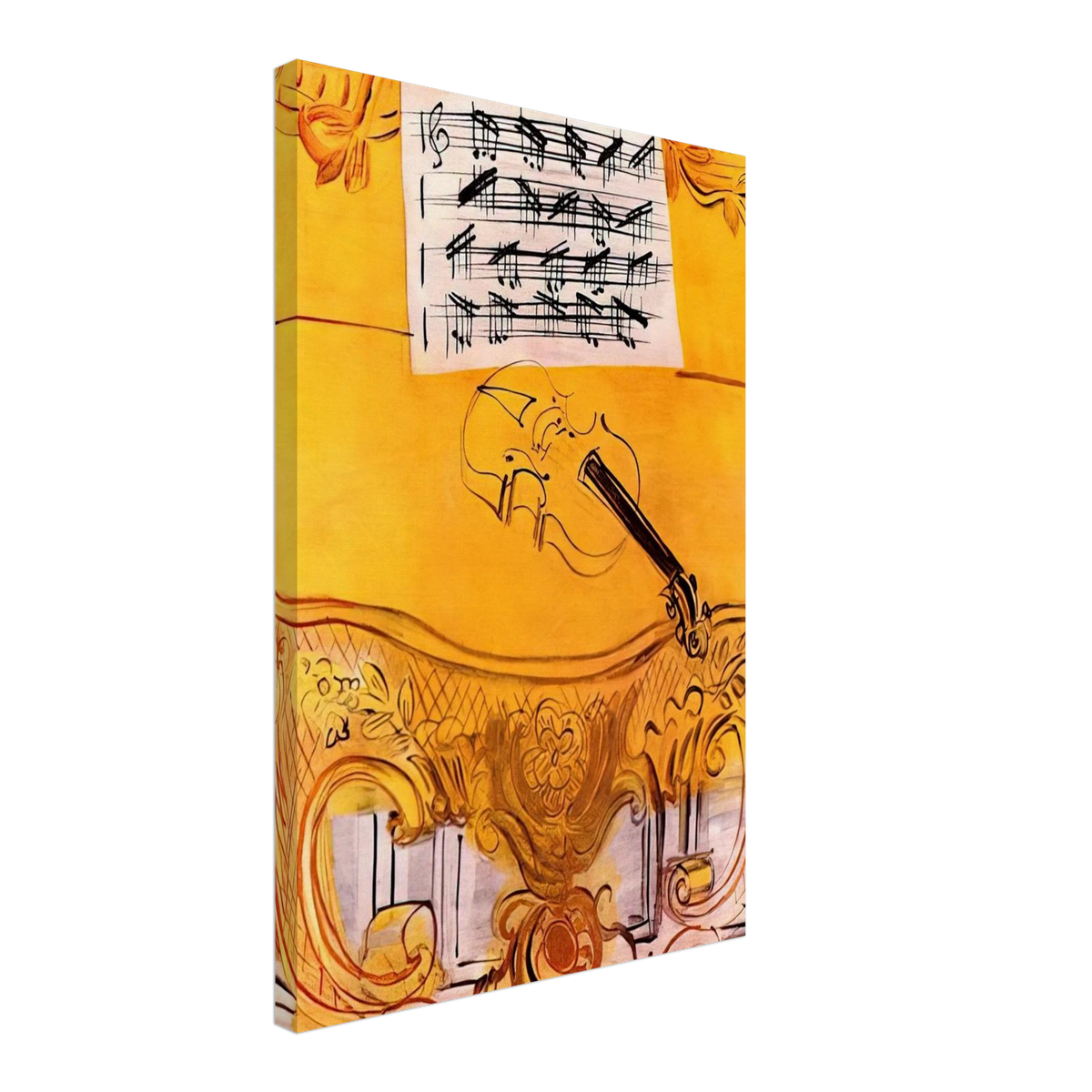 THE YELLOW CONSOLE WITH A VIOLIN 1949 Canvas | Raoul Dufy Canvas | Raoul Dufy Shop