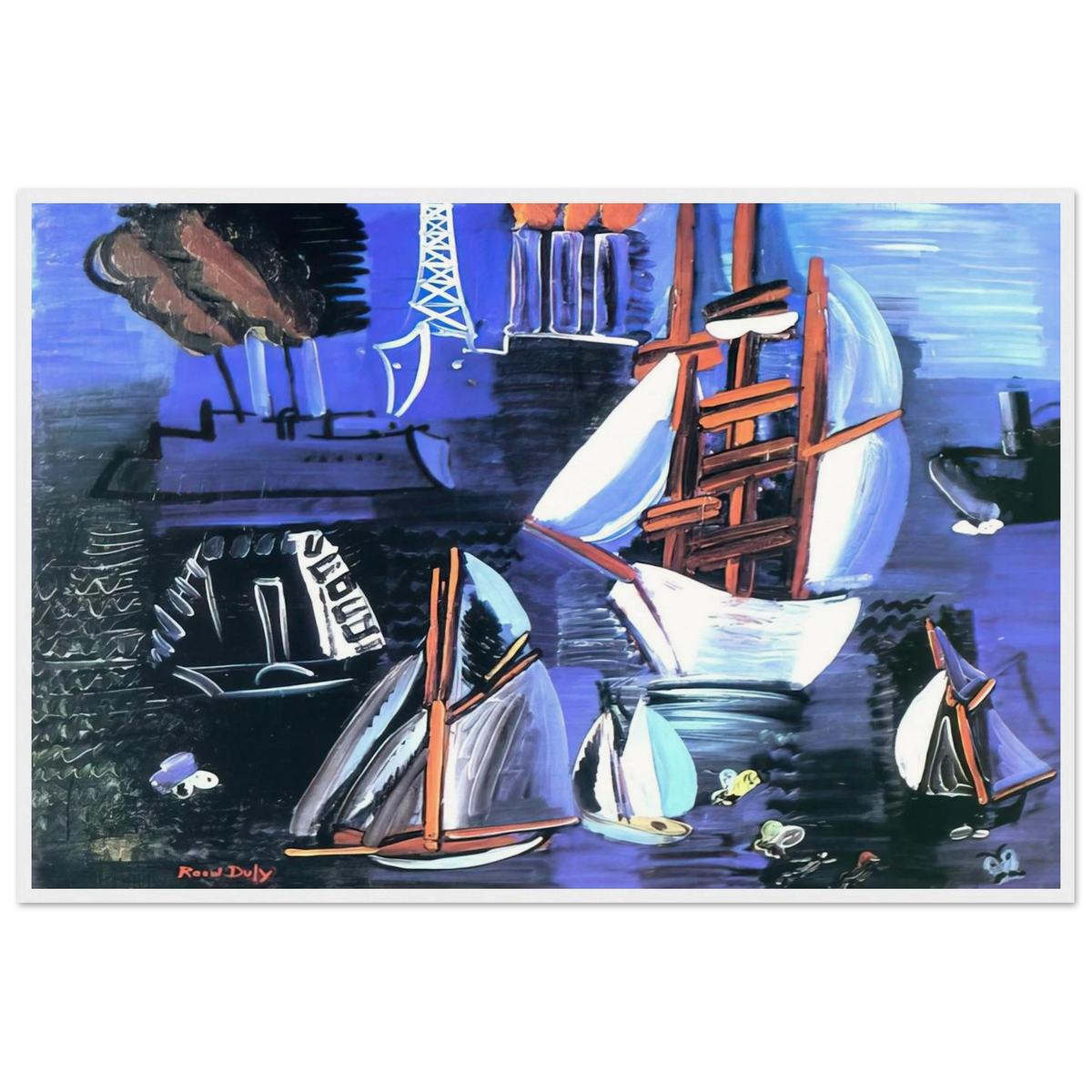 BOATS IN LE HAVRE 1926 Framed Poster | Raoul Dufy Framed Prints Wall Art | Raoul Dufy Shop