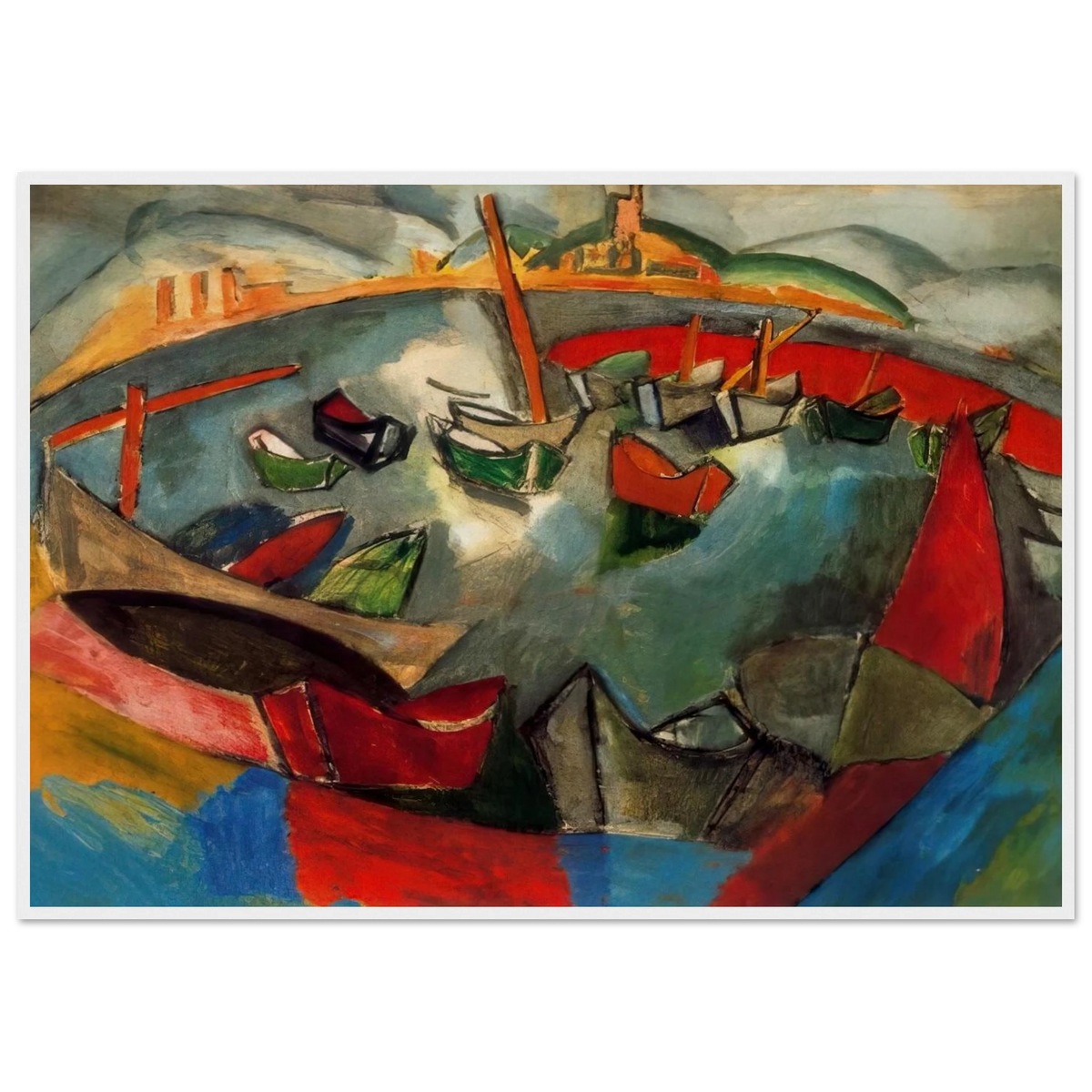 BOATS IN MARSEILLE 1908 Framed Poster | Raoul Dufy Framed Prints Wall Art | Raoul Dufy Shop