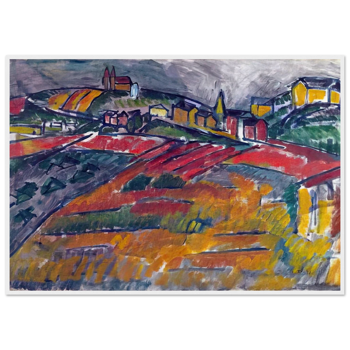 LANDSCAPE WITH RED AND YELLOW Framed Poster | Raoul Dufy Framed Prints Wall Art | Raoul Dufy Shop