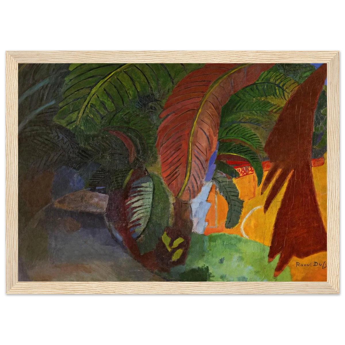 PALM TREES AT MARTIGUES HOMAGE TO GAUGUIN 1910 Framed Poster | Raoul Dufy Framed Prints Wall Art | Raoul Dufy Shop