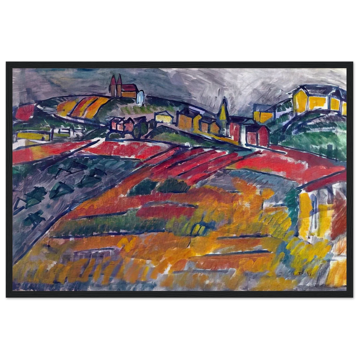 LANDSCAPE WITH RED AND YELLOW Framed Poster | Raoul Dufy Framed Prints Wall Art | Raoul Dufy Shop