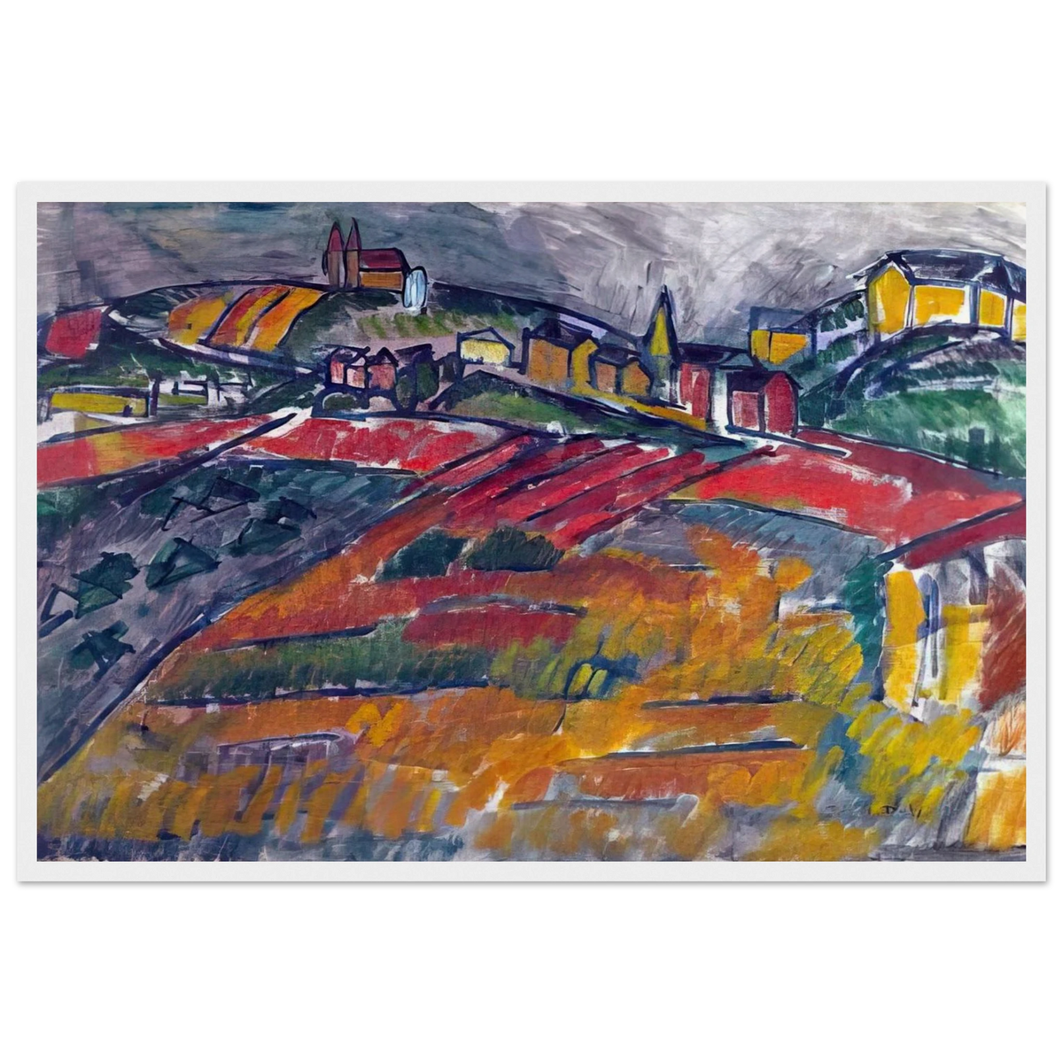 LANDSCAPE WITH RED AND YELLOW Framed Poster | Raoul Dufy Framed Prints Wall Art | Raoul Dufy Shop