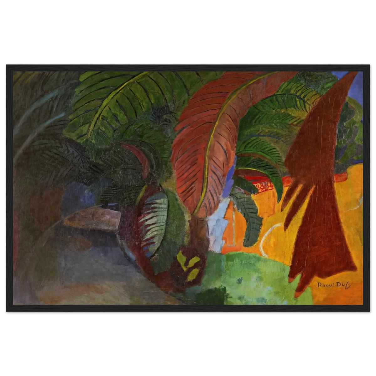 PALM TREES AT MARTIGUES HOMAGE TO GAUGUIN 1910 Framed Poster | Raoul Dufy Framed Prints Wall Art | Raoul Dufy Shop