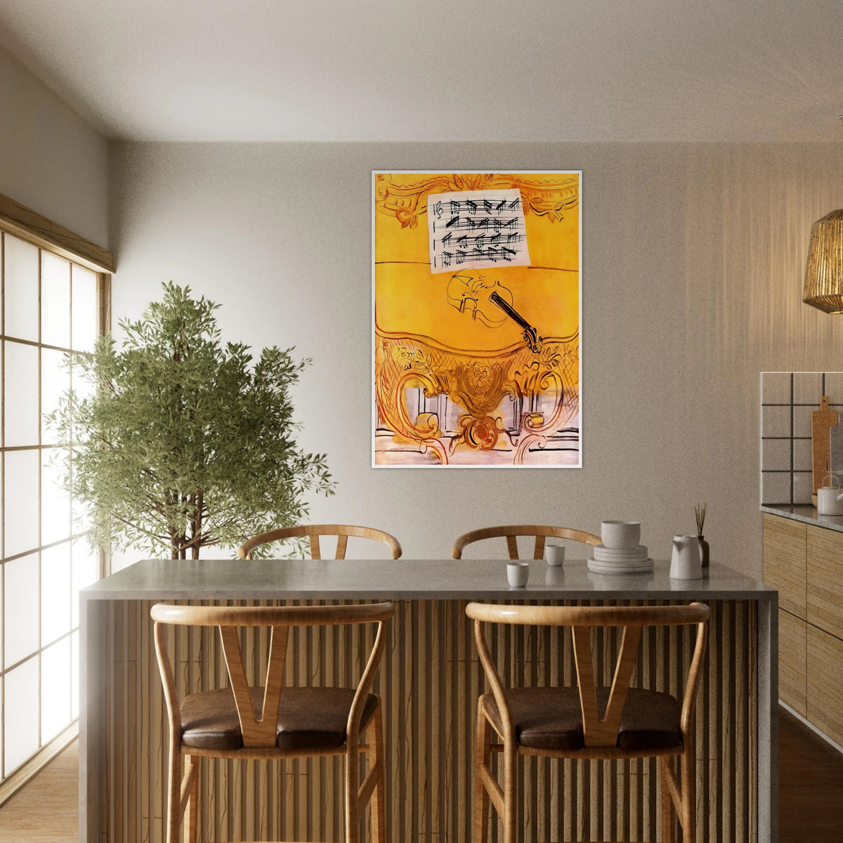 THE YELLOW CONSOLE WITH A VIOLIN 1949 Framed Poster | Raoul Dufy Framed Prints Wall Art | Raoul Dufy Shop