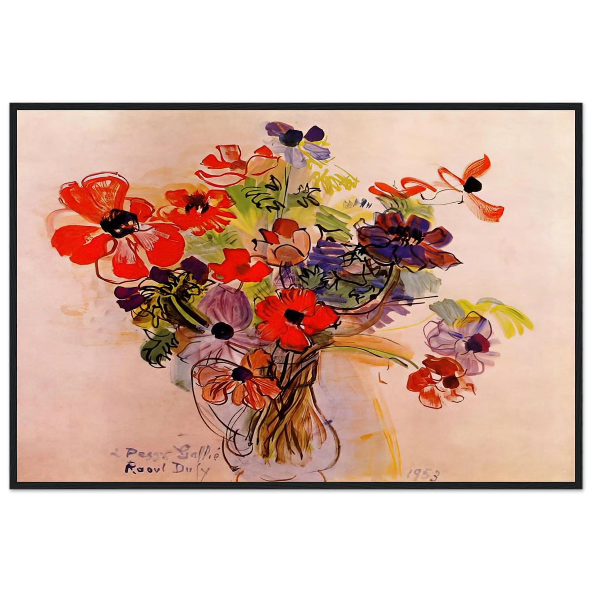 ANEMONES 1953 Framed Poster | Raoul Dufy Framed Prints Wall Art | Raoul Dufy Shop