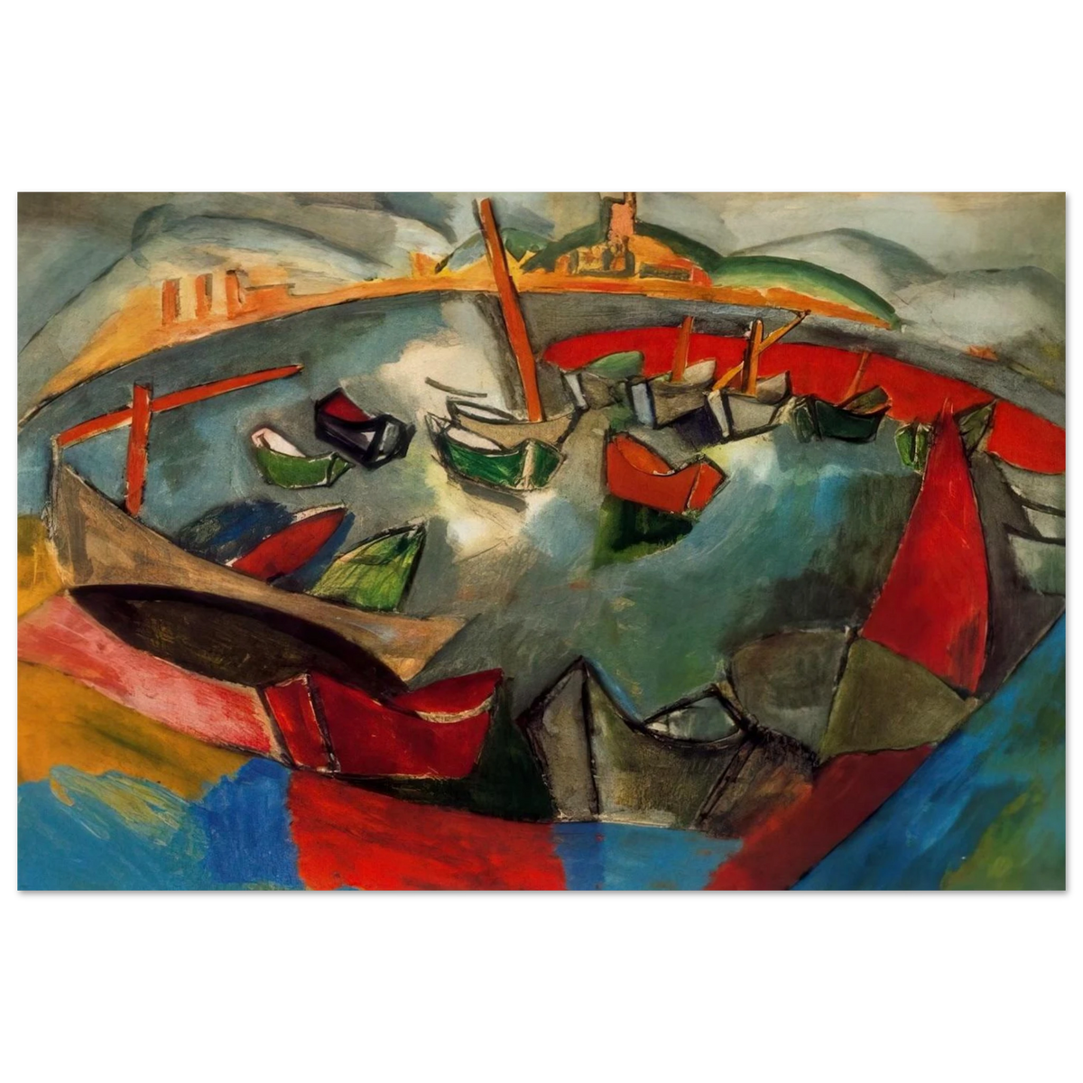 BOATS IN MARSEILLE 1908 Poster | Raoul Dufy Poster | Raoul Dufy Shop