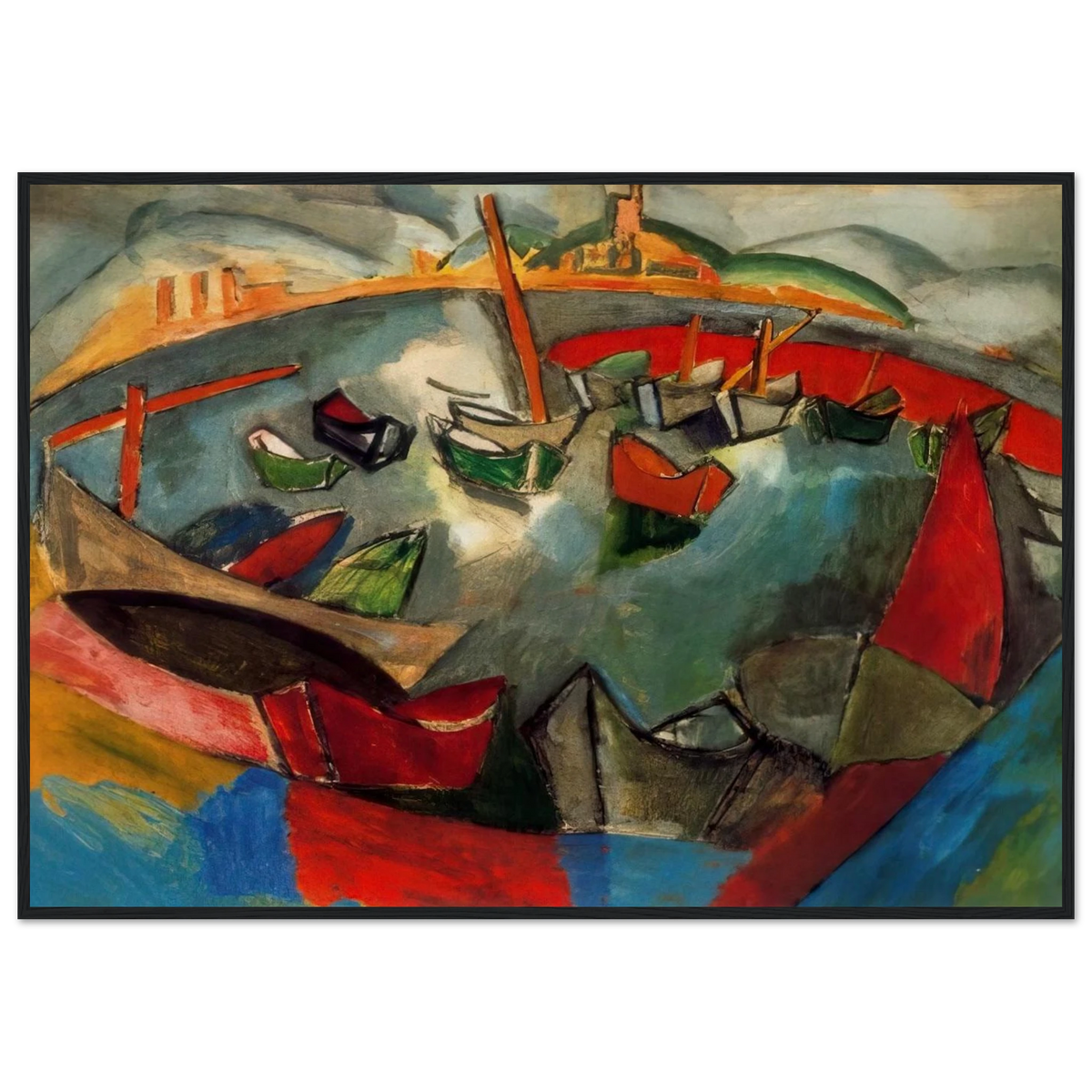 BOATS IN MARSEILLE 1908 Framed Poster | Raoul Dufy Framed Prints Wall Art | Raoul Dufy Shop