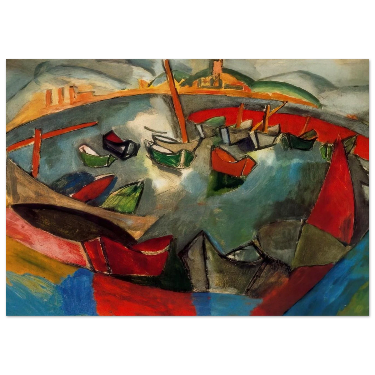 BOATS IN MARSEILLE 1908 Poster | Raoul Dufy Poster | Raoul Dufy Shop
