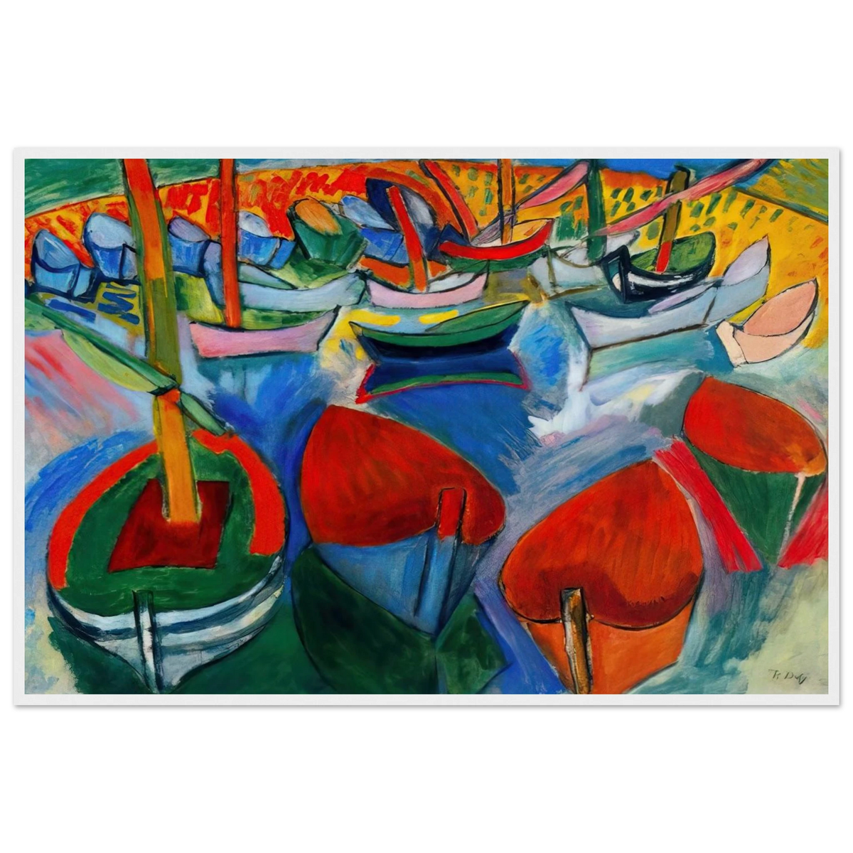 BOATS AT MARTIGUES 1908 Framed Poster | Raoul Dufy Framed Prints Wall Art | Raoul Dufy Shop