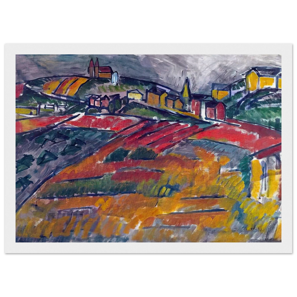 LANDSCAPE WITH RED AND YELLOW Framed Poster | Raoul Dufy Framed Prints Wall Art | Raoul Dufy Shop