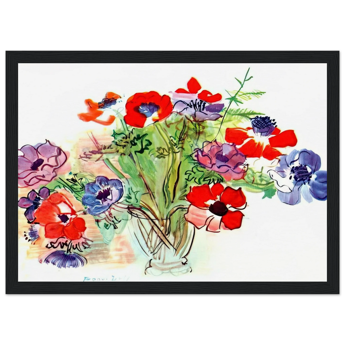 BOUQUET OF FLOWERS 1937 Framed Poster | Raoul Dufy Framed Prints Wall Art | Raoul Dufy Shop