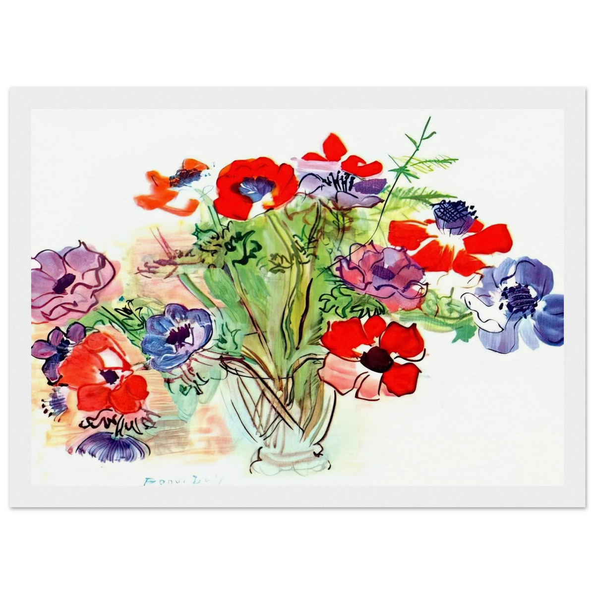 BOUQUET OF FLOWERS 1937 Framed Poster | Raoul Dufy Framed Prints Wall Art | Raoul Dufy Shop