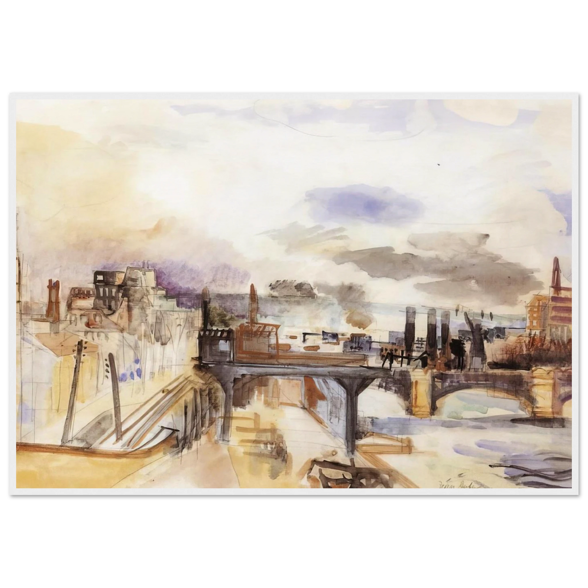 PARISIAN BRIDGE 1922 Framed Poster | Raoul Dufy Framed Prints Wall Art | Raoul Dufy Shop