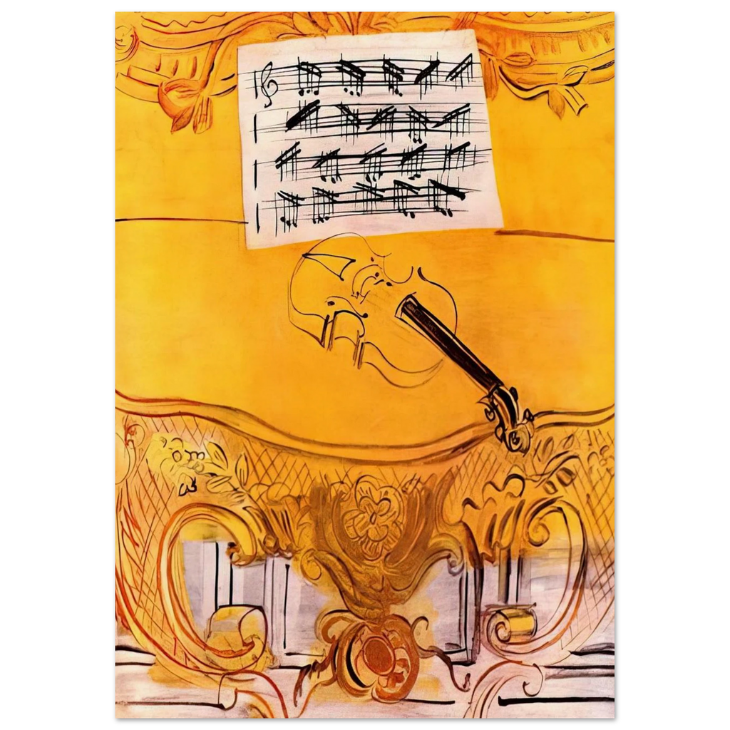 THE YELLOW CONSOLE WITH A VIOLIN 1949 Poster | Raoul Dufy Poster | Raoul Dufy Shop