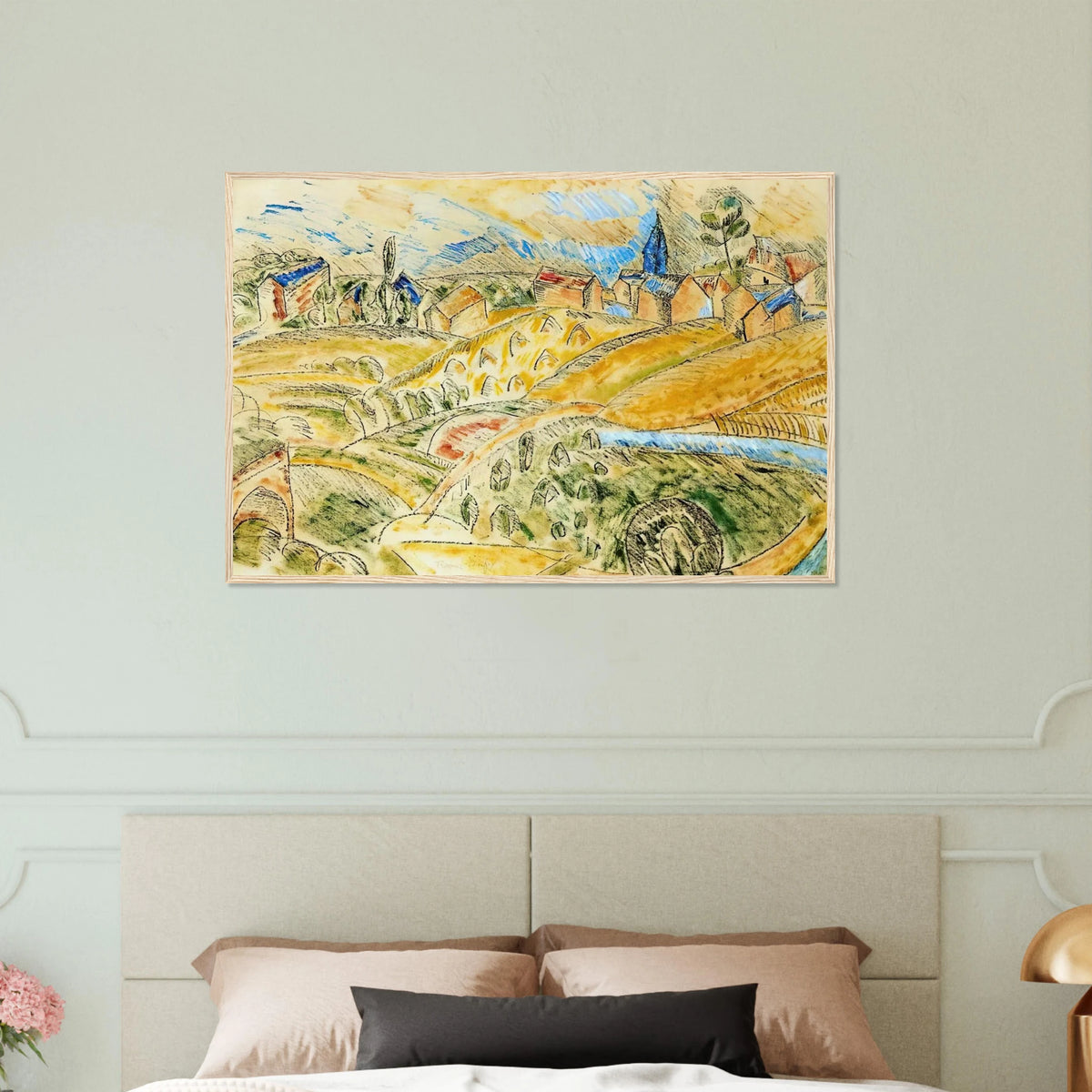 CUBIST LANDSCAPE WITH HAYSTACKS Framed Poster | Raoul Dufy Framed Prints Wall Art | Raoul Dufy Shop