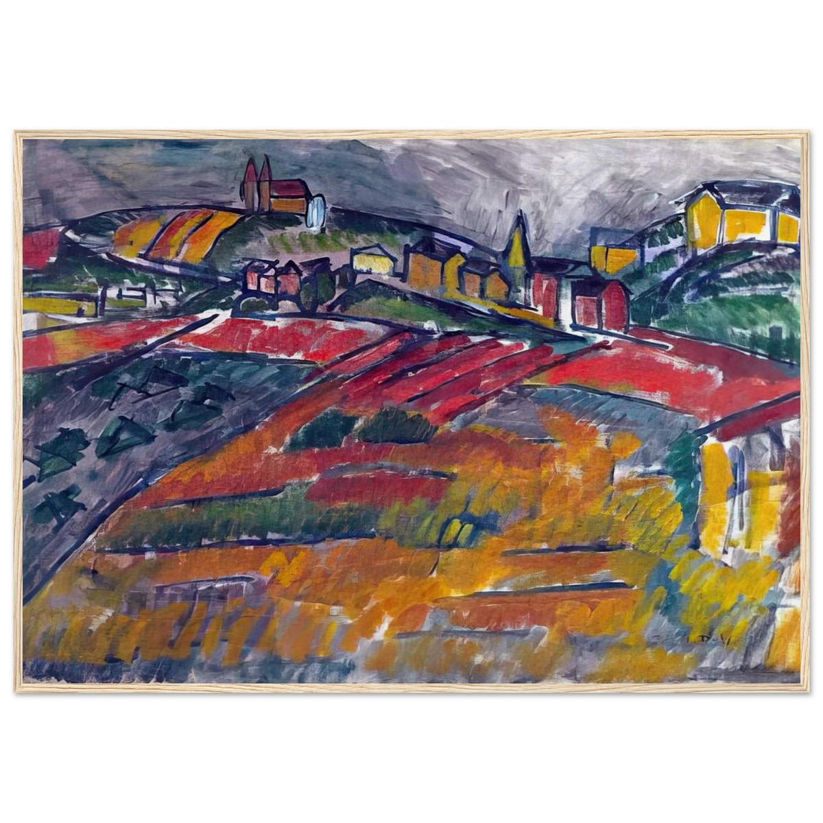 LANDSCAPE WITH RED AND YELLOW Framed Poster | Raoul Dufy Framed Prints Wall Art | Raoul Dufy Shop