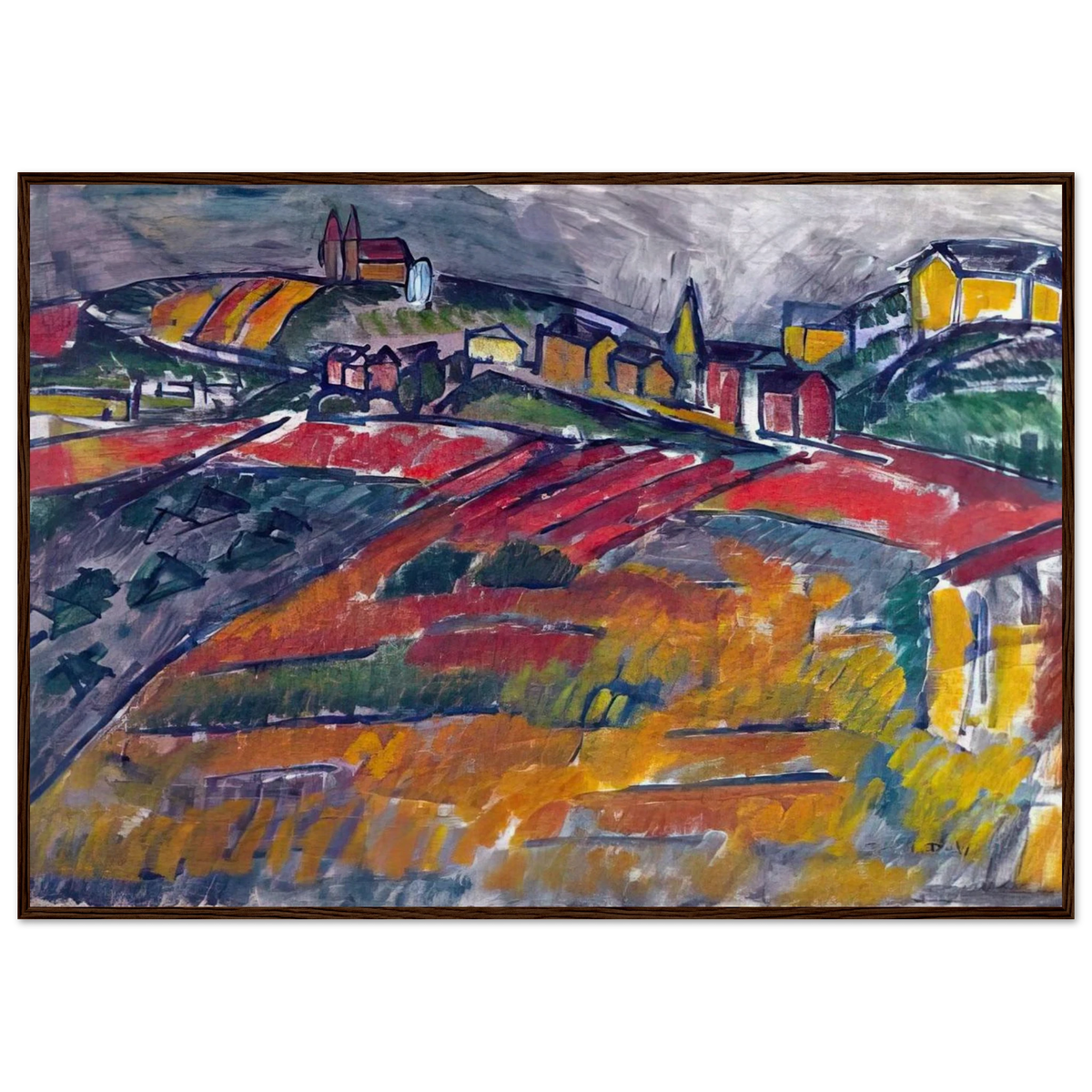 LANDSCAPE WITH RED AND YELLOW Framed Poster | Raoul Dufy Framed Prints Wall Art | Raoul Dufy Shop