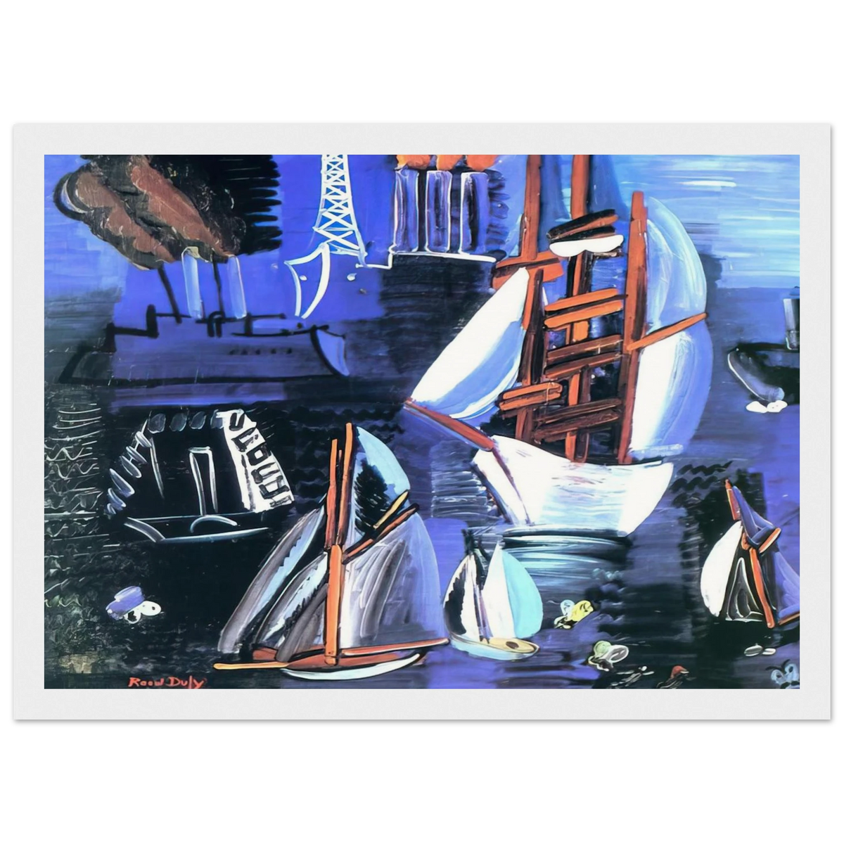 BOATS IN LE HAVRE 1926 Framed Poster | Raoul Dufy Framed Prints Wall Art | Raoul Dufy Shop