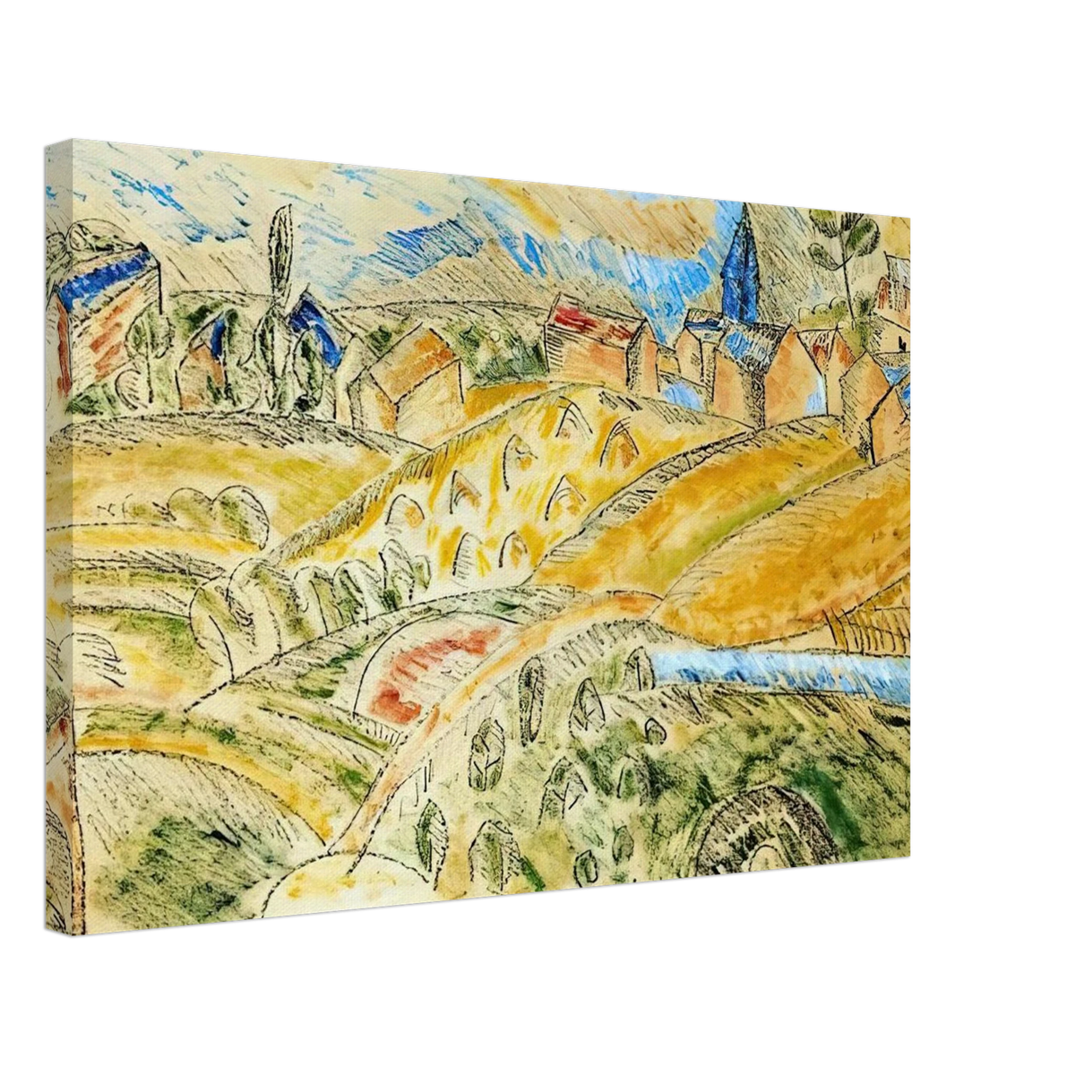 CUBIST LANDSCAPE WITH HAYSTACKS Canvas | Raoul Dufy Canvas | Raoul Dufy Shop
