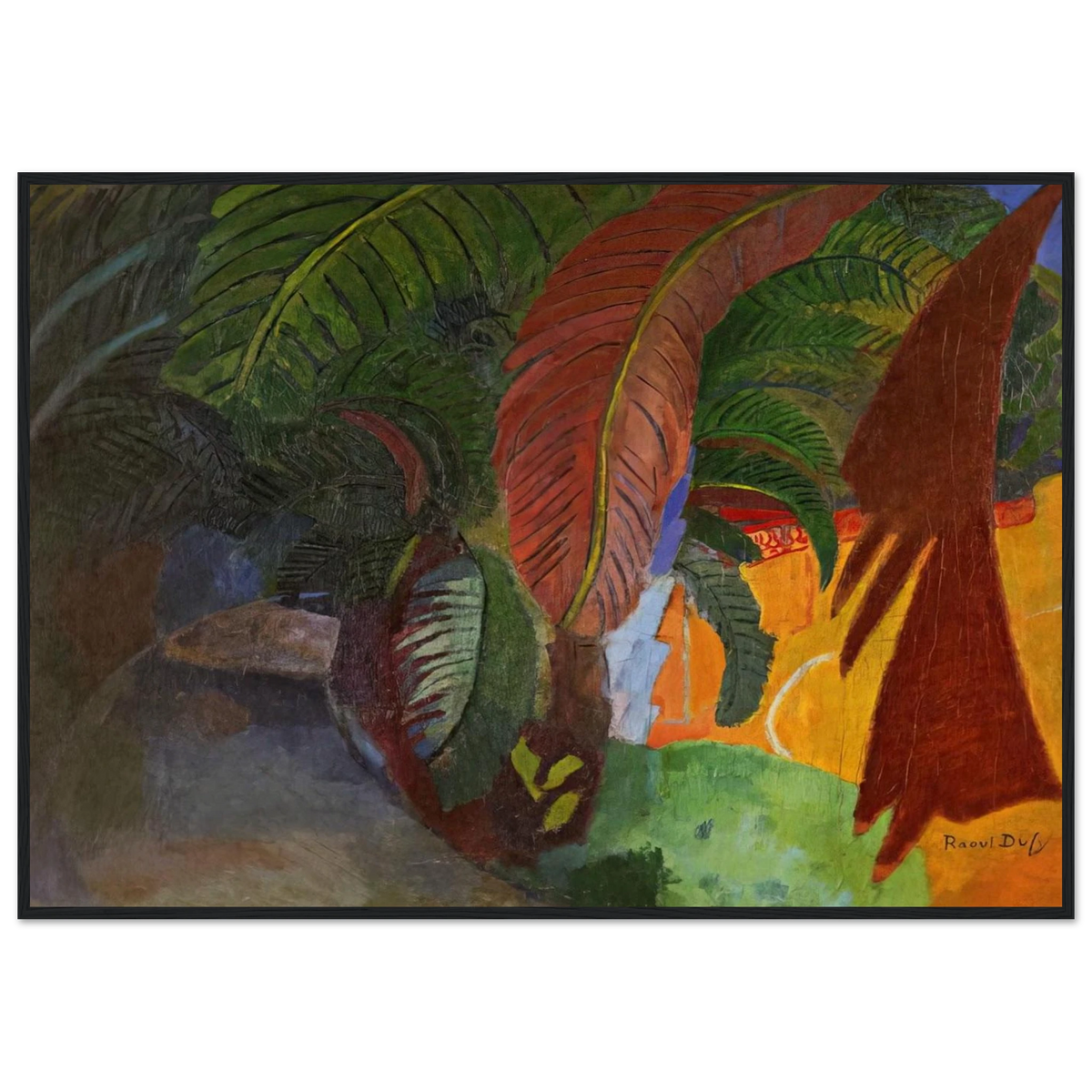 PALM TREES AT MARTIGUES HOMAGE TO GAUGUIN 1910 Framed Poster | Raoul Dufy Framed Prints Wall Art | Raoul Dufy Shop