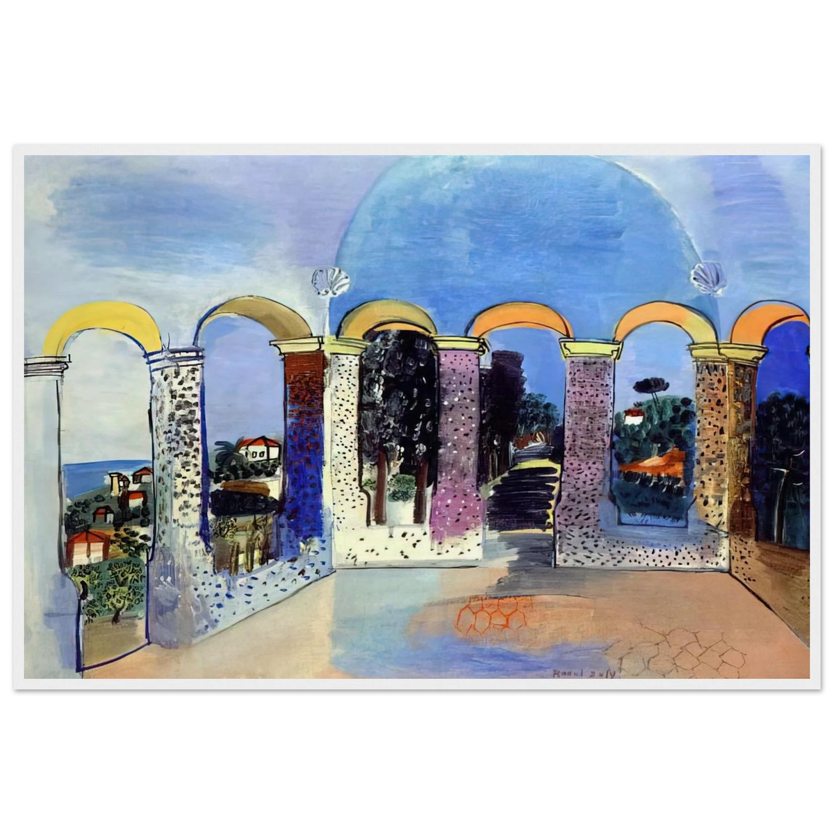 ARCADES AT VALLAURIS 1927 Framed Poster | Raoul Dufy Framed Prints Wall Art | Raoul Dufy Shop