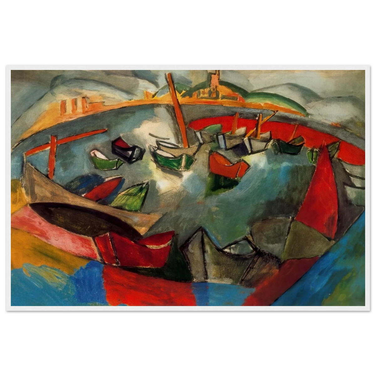 BOATS IN MARSEILLE 1908 Framed Poster | Raoul Dufy Framed Prints Wall Art | Raoul Dufy Shop