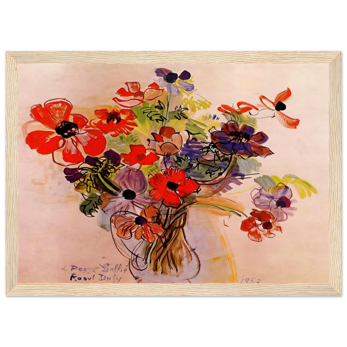 ANEMONES 1953 Framed Poster | Raoul Dufy Framed Prints Wall Art | Raoul Dufy Shop
