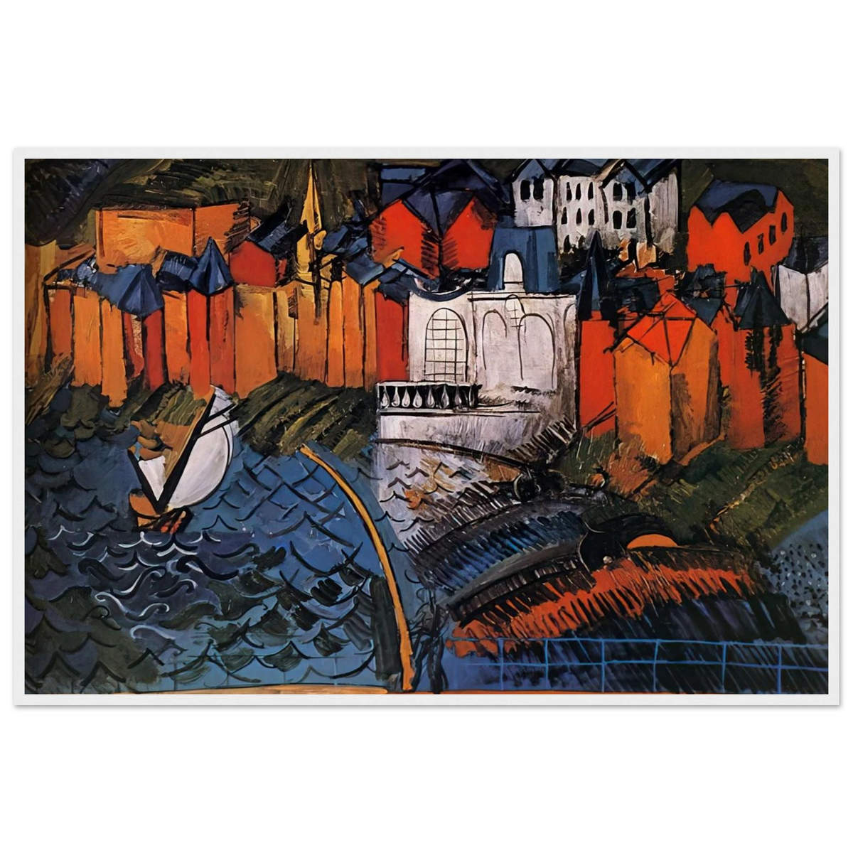 SAILBOAT AT SAINTE ADRESSE 1912 Framed Poster | Raoul Dufy Framed Prints Wall Art | Raoul Dufy Shop