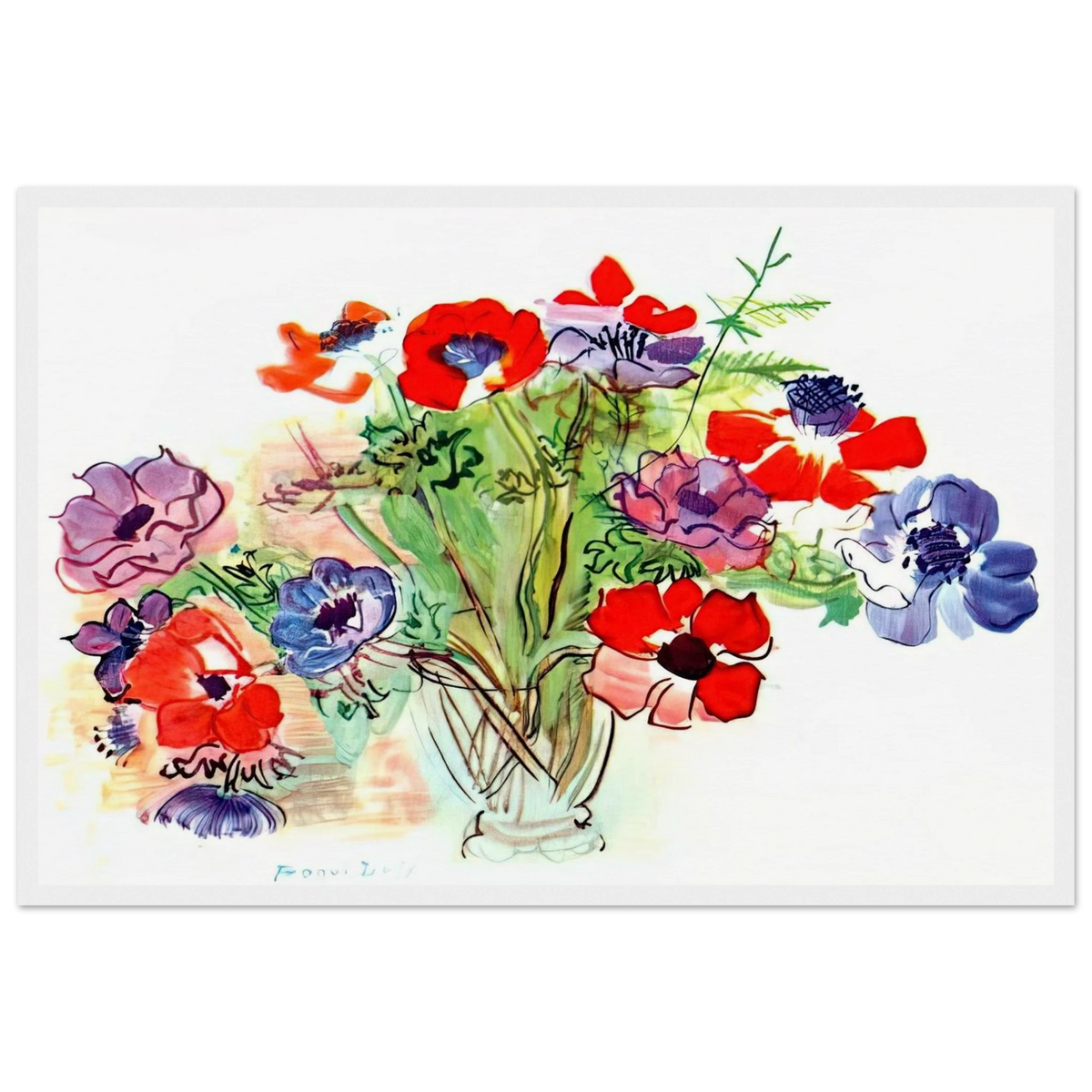 BOUQUET OF FLOWERS 1937 Framed Poster | Raoul Dufy Framed Prints Wall Art | Raoul Dufy Shop