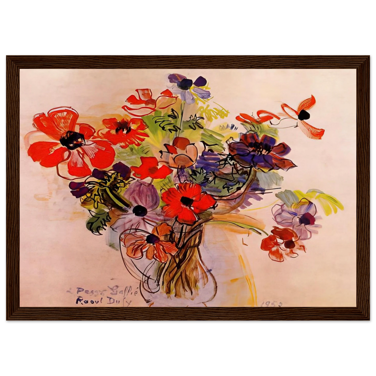 ANEMONES 1953 Framed Poster | Raoul Dufy Framed Prints Wall Art | Raoul Dufy Shop