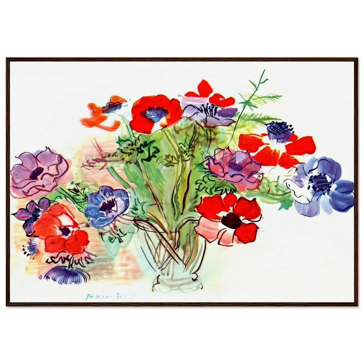 BOUQUET OF FLOWERS 1937 Framed Poster | Raoul Dufy Framed Prints Wall Art | Raoul Dufy Shop