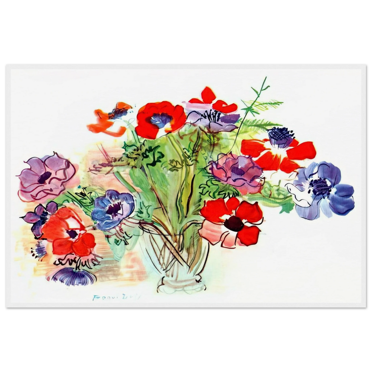 BOUQUET OF FLOWERS 1937 Framed Poster | Raoul Dufy Framed Prints Wall Art | Raoul Dufy Shop