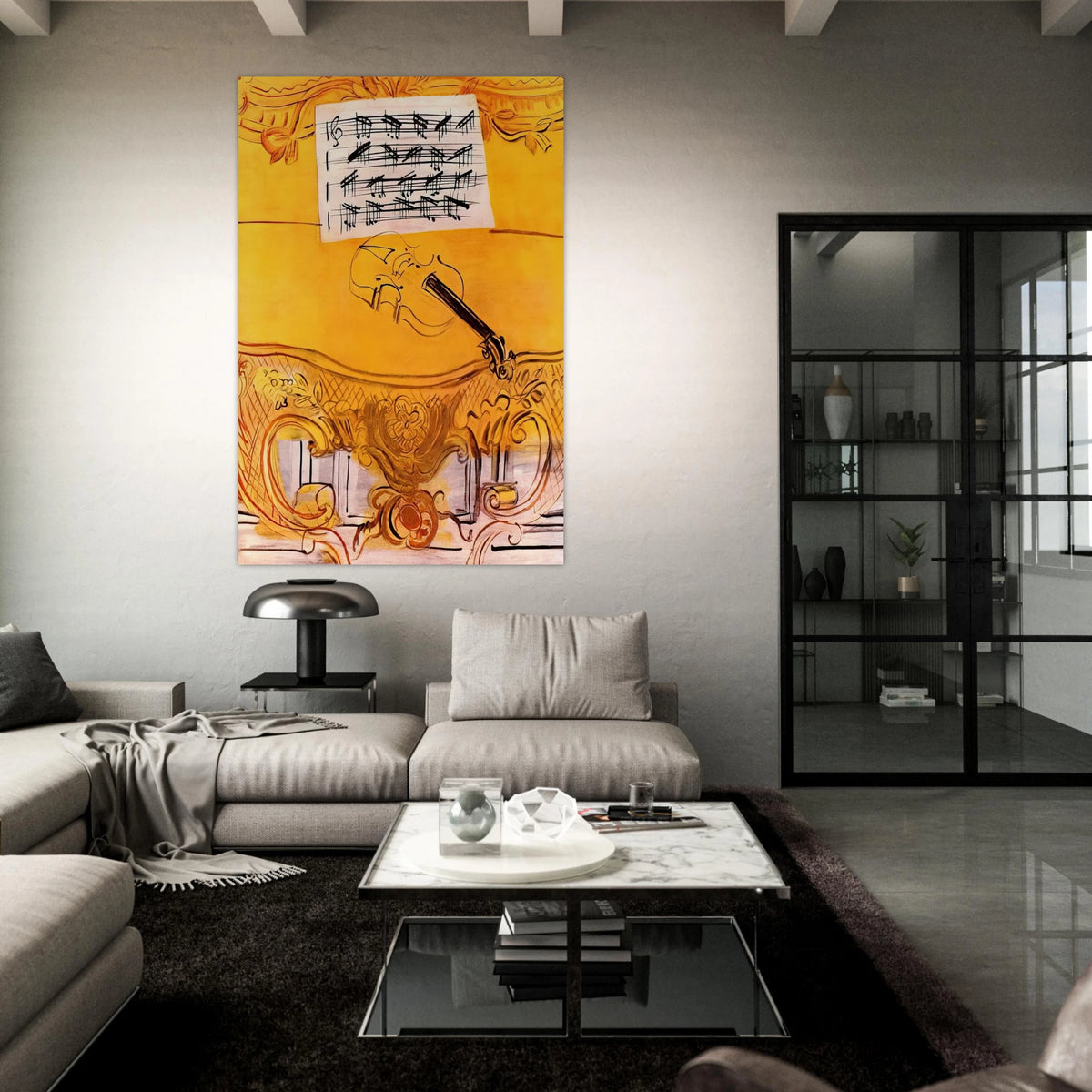 THE YELLOW CONSOLE WITH A VIOLIN 1949 Poster | Raoul Dufy Poster | Raoul Dufy Shop