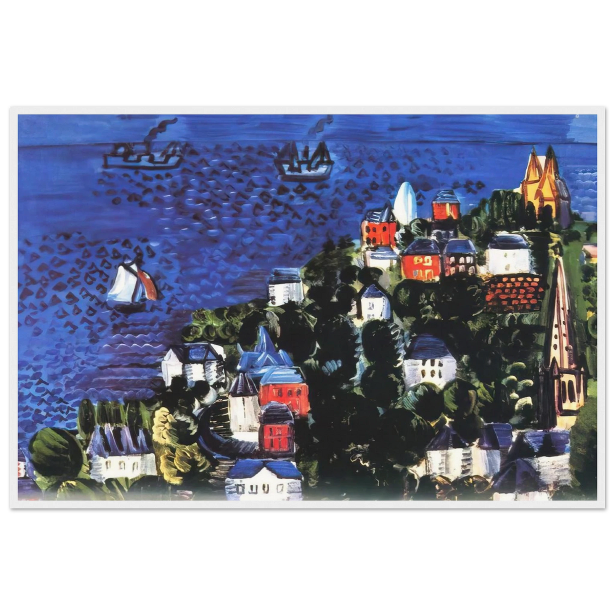 VIEW OF SAINTE ADRESSE Framed Poster | Raoul Dufy Framed Prints Wall Art | Raoul Dufy Shop
