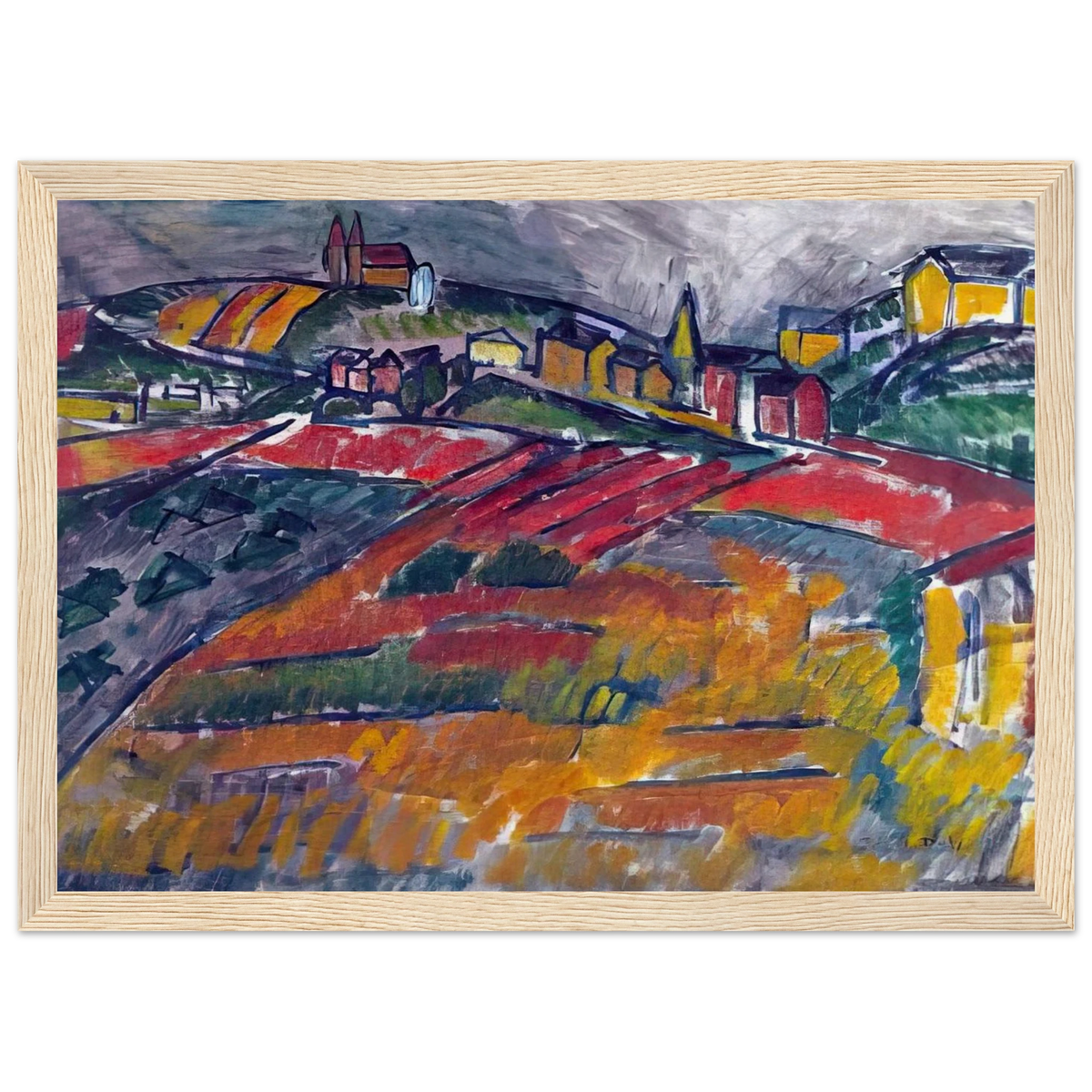 LANDSCAPE WITH RED AND YELLOW Framed Poster | Raoul Dufy Framed Prints Wall Art | Raoul Dufy Shop